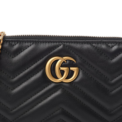 Gucci Calfskin Matelasse Mini GG Marmont Chain Bag Black 9 of 10