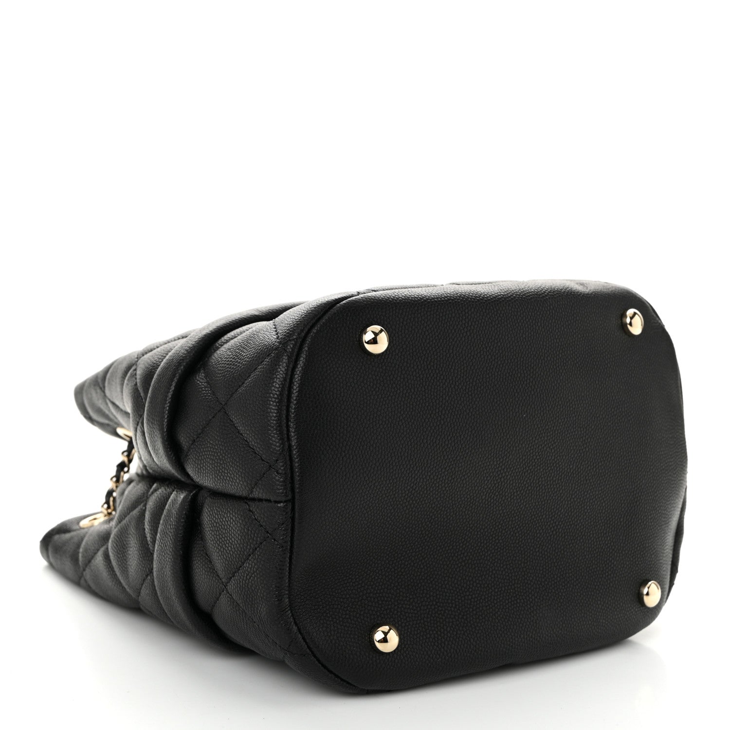 Chanel Caviar Quilted Rolled Up Bucket Drawstring Bag Black 4 of 11