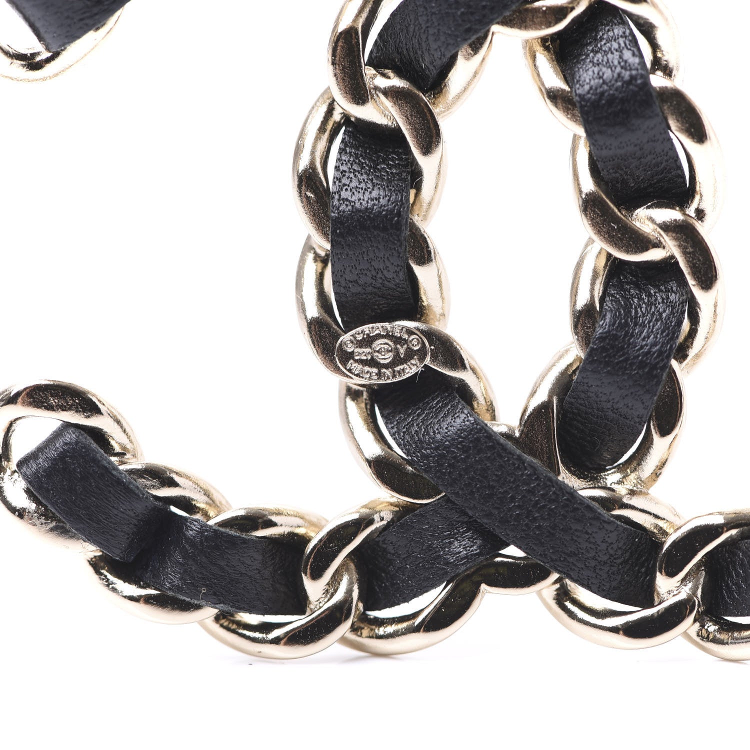 Chanel Lambskin Chain CC Brooch Black Gold 4 of 5