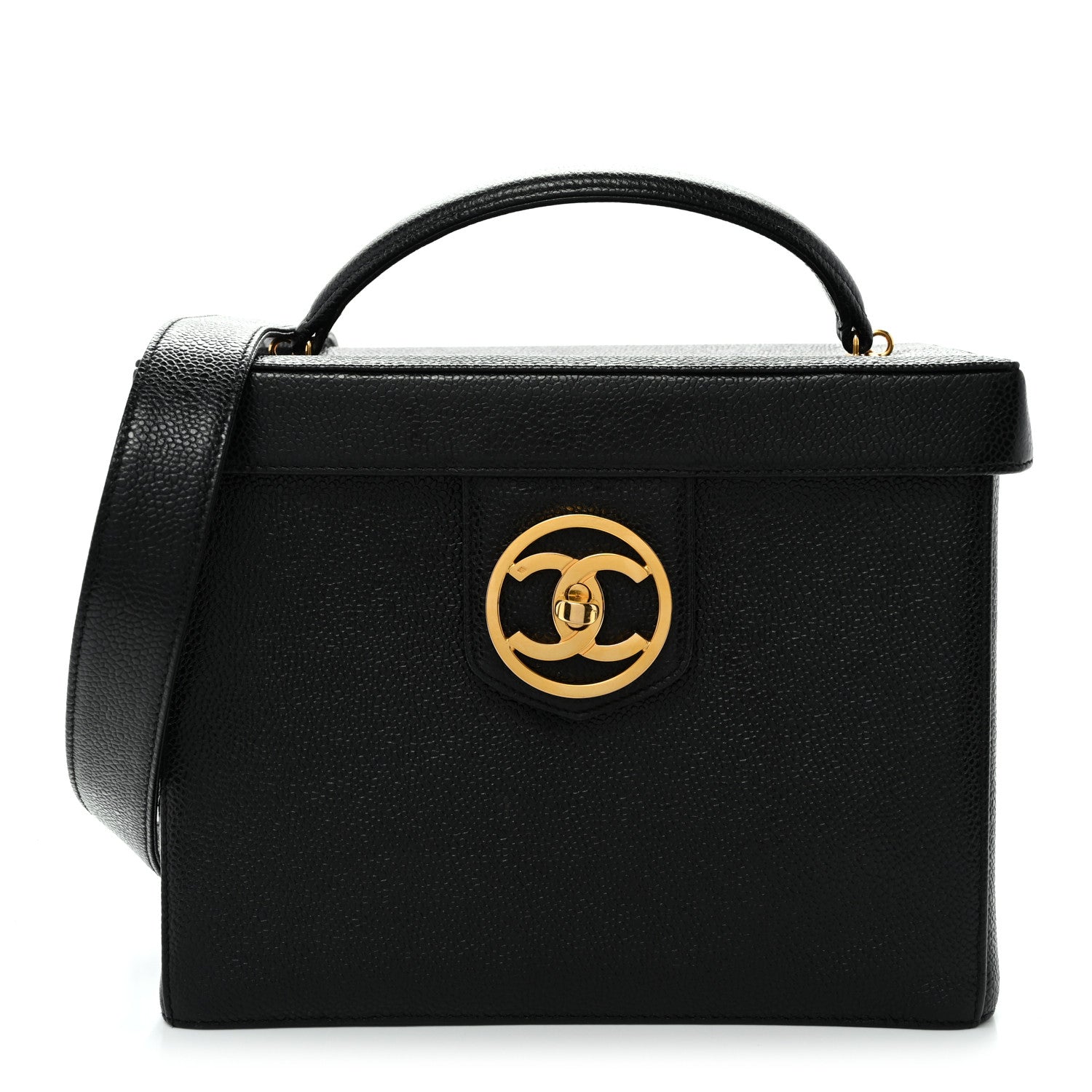 Chanel Caviar Vanity Train Case Black 1 of 12