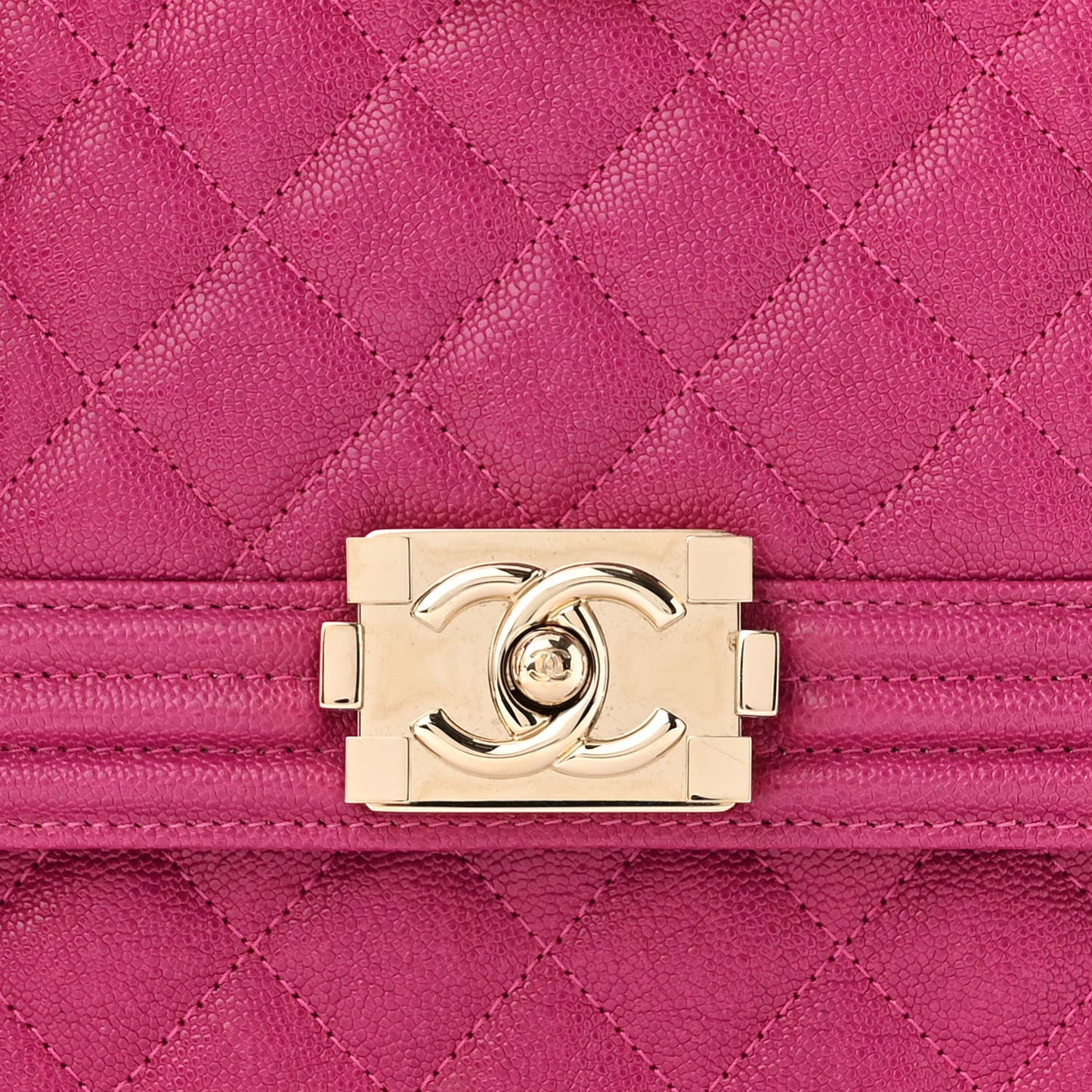 Caviar Quilted North South Boy Flap Fuchsia