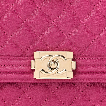 Chanel Caviar Quilted North South Boy Flap Fuchsia 8 of 12