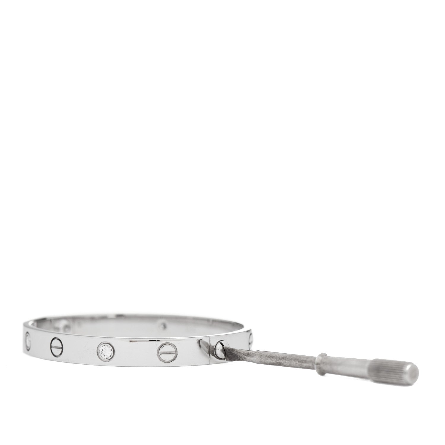 Cartier 18K White Gold 4 Diamond LOVE Bracelet 16 4 of 5