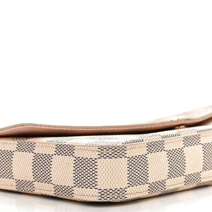 Louis Vuitton Damier Azur Pochette Felicie Chain Wallet Rose Ballerine 8 of 9
