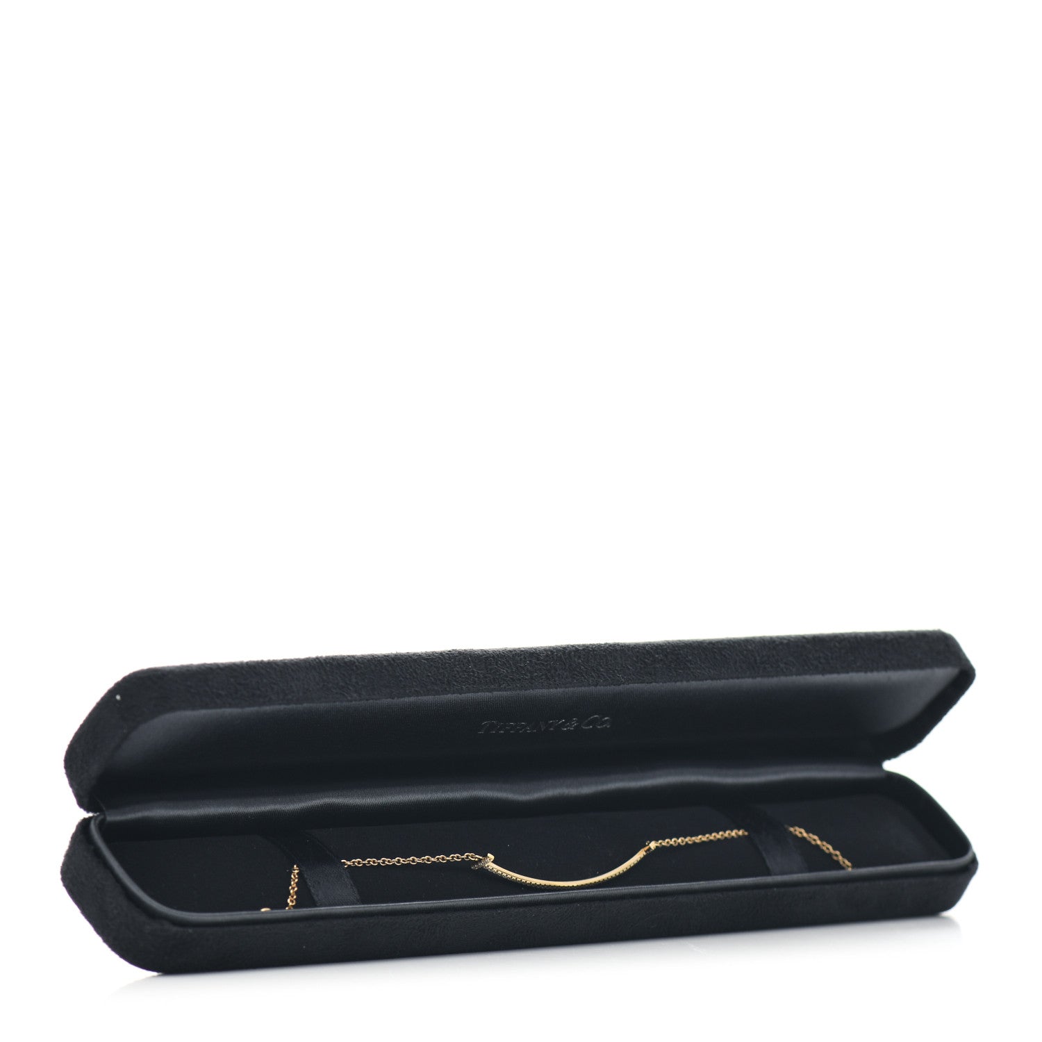 Tiffany 18K Yellow Gold Diamond T Smile Bracelet 5 of 5