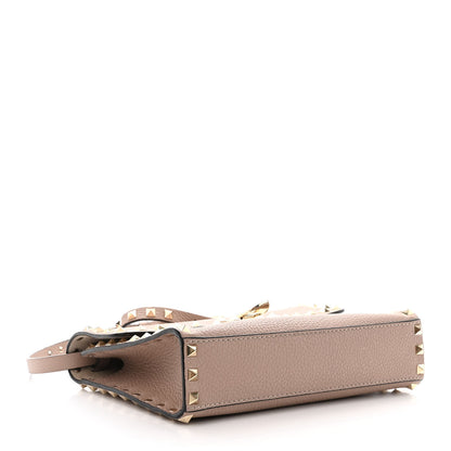 Valentino Garavani Pebbled Calfskin Medium Rockstud Flip Lock Crossbody Bag Poudre 4 of 12