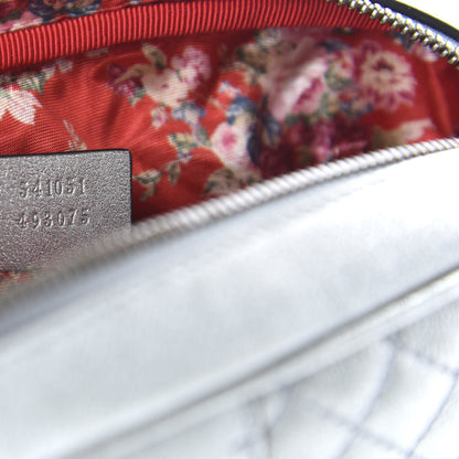 Gucci Laminated Nappa Web Trapuntata Small GG Shoulder Bag Argento 9 of 11