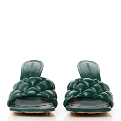 Bottega Veneta Nappa Matelasse Padded Mule Sandals 37.5 Pine Green 2 of 9