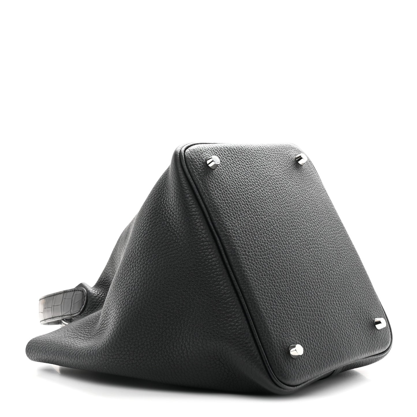 Taurillon Clemence Matte Alligator Picotin Lock Touch 22 MM Black