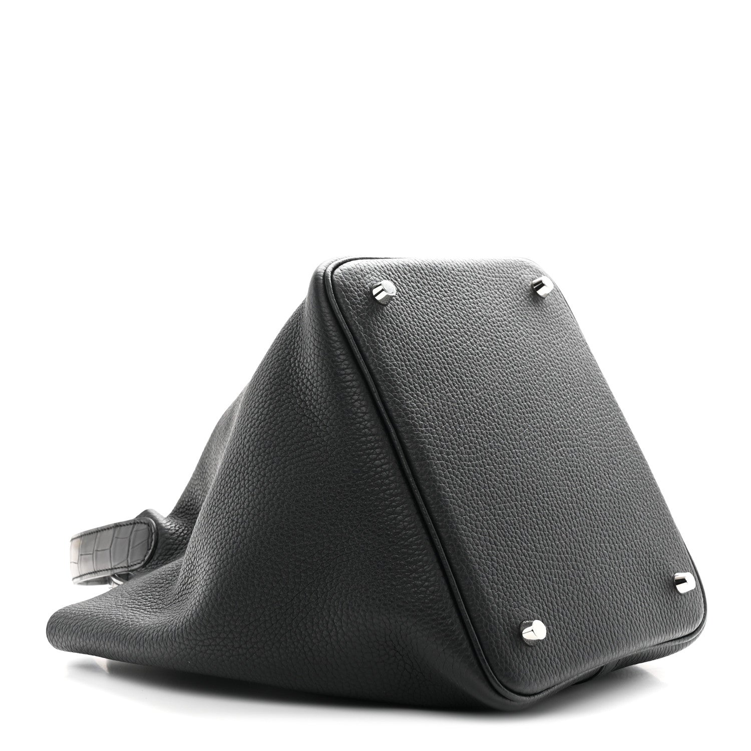 Hermes Taurillon Clemence Matte Alligator Picotin Lock Touch 22 MM Black 4 of 11