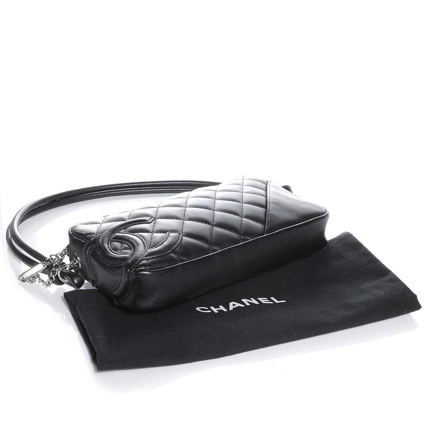 Calfskin Quilted Cambon Pochette Black