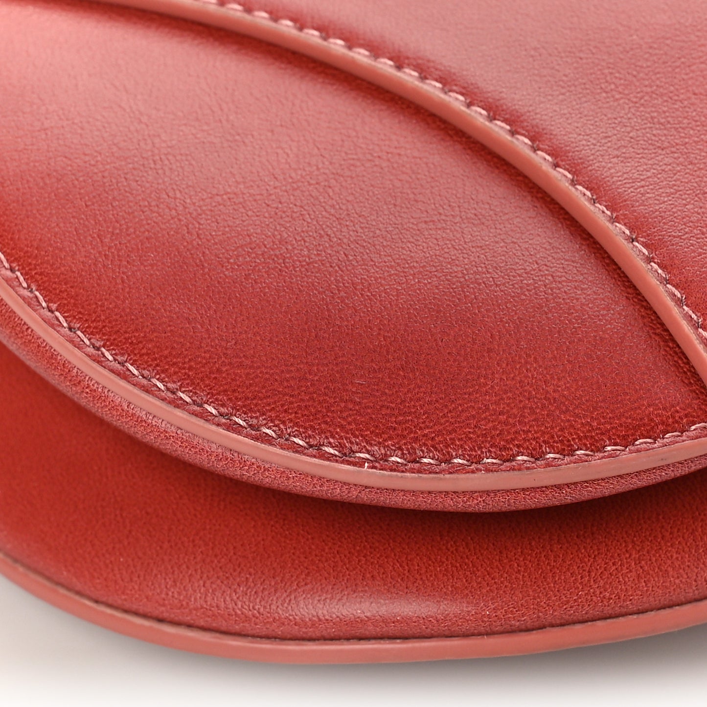 Gradient Calfskin Saddle Bag Pink