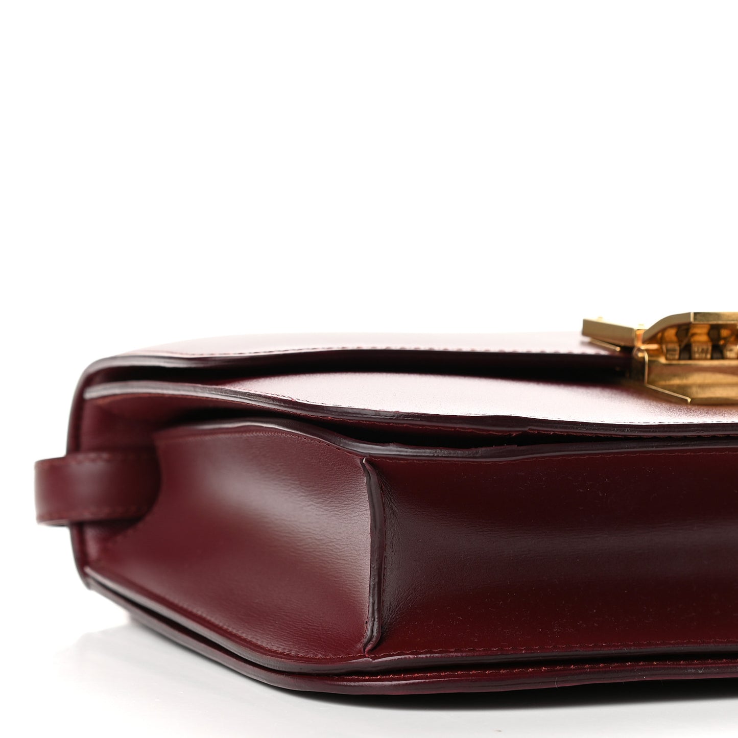 Box Calfskin Medium Classic Box Flap Bag Burgundy