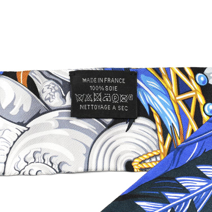 Hermes Silk La Danse Pacifique Twilly Bleu Nuit Jaune Vif 4 of 4