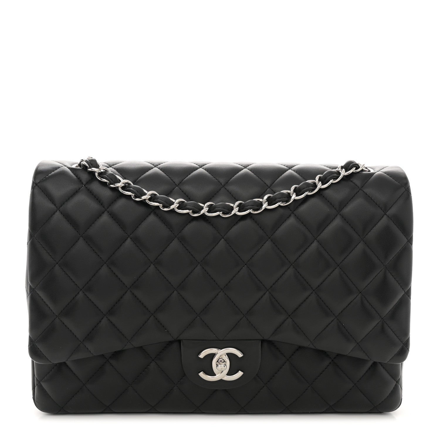 Chanel Lambskin Quilted Maxi Double Flap Black 1 of 12