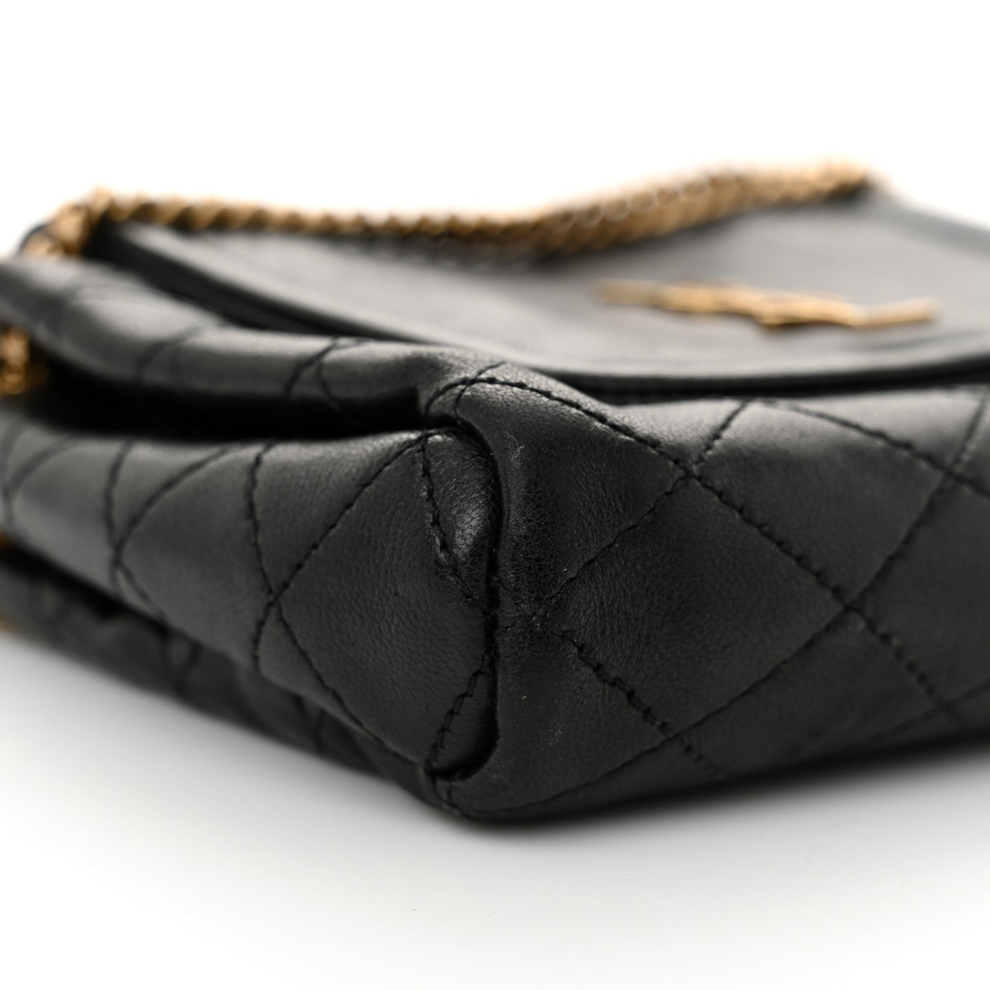 Lambskin Quilted Monogram Mini Nolita Black
