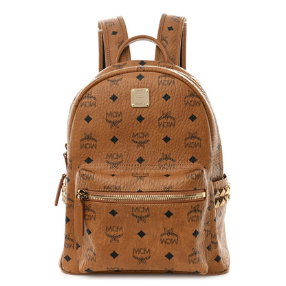 MCM Visetos Small Side Stud Stark Backpack Cognac 1 of 11