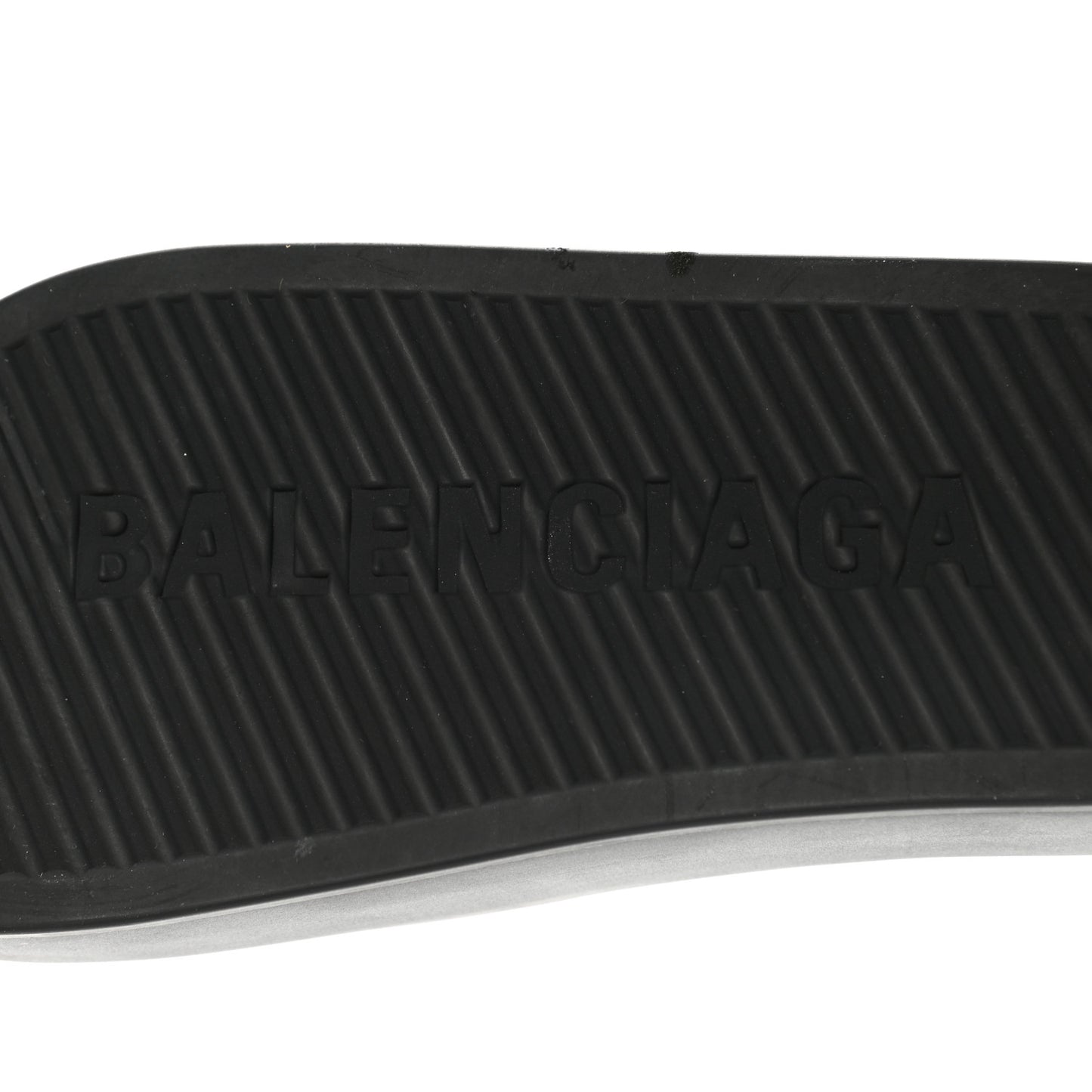 Rubber Chunky Slide Sandals 37 Black