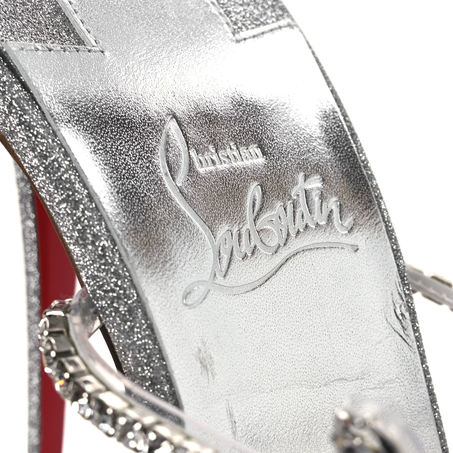 Christian Louboutin PVC Crystal Just Queen 100 Sandals 40 Silver 10 of 11