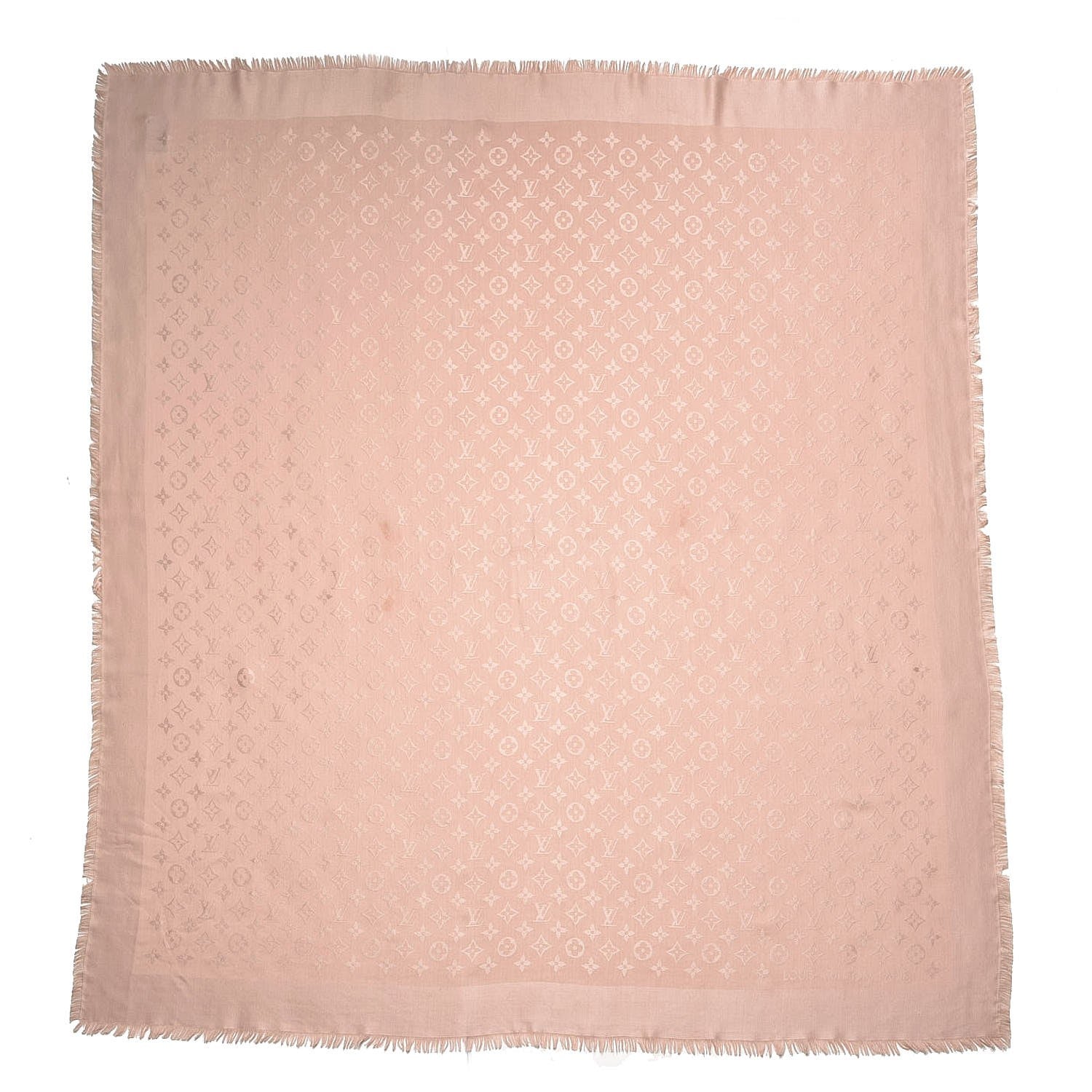 Louis Vuitton Silk Wool Monogram Shine Shawl Rose 1 of 6