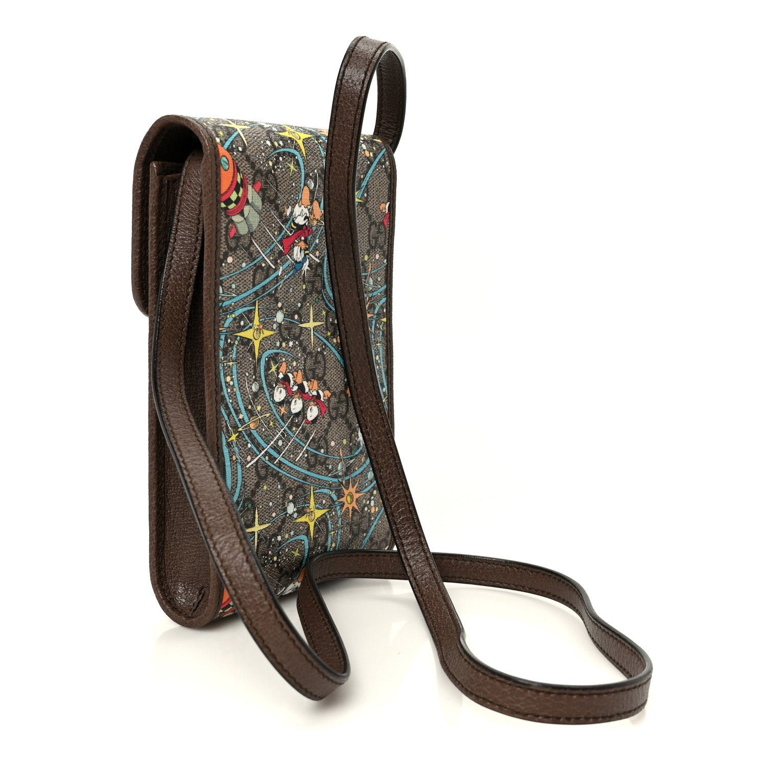 Gucci X DISNEY GG Supreme Monogram Donald Duck Mini Interlocking G Crossbody Bag Beige Multicolor New Acero 2 of 9