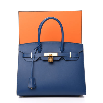 Hermes Madame Calfskin Birkin Sellier 30 Deep Blue 11 of 11