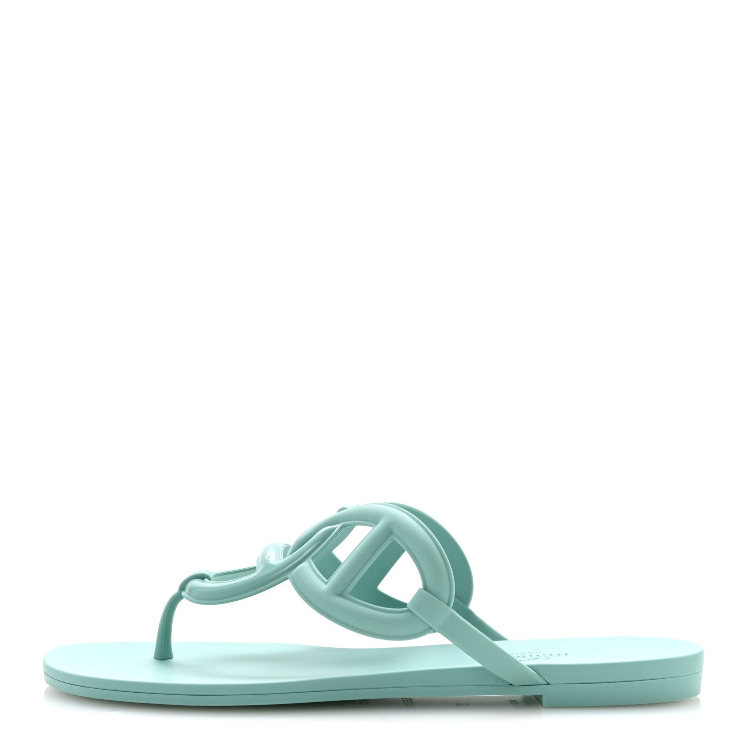 Hermes Rubber Womens Egerie Sandals 37 Vert Embrun 1 of 10