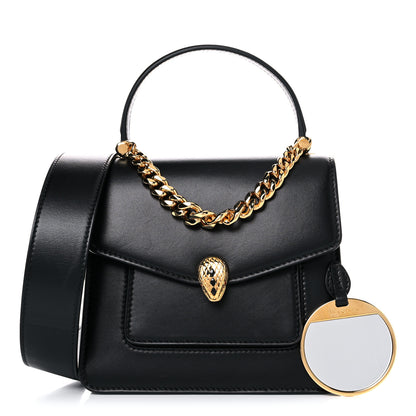 Bulgari Nappa Serpenti Forever Small Maxi Chain Top Handle Bag Black 1 of 15