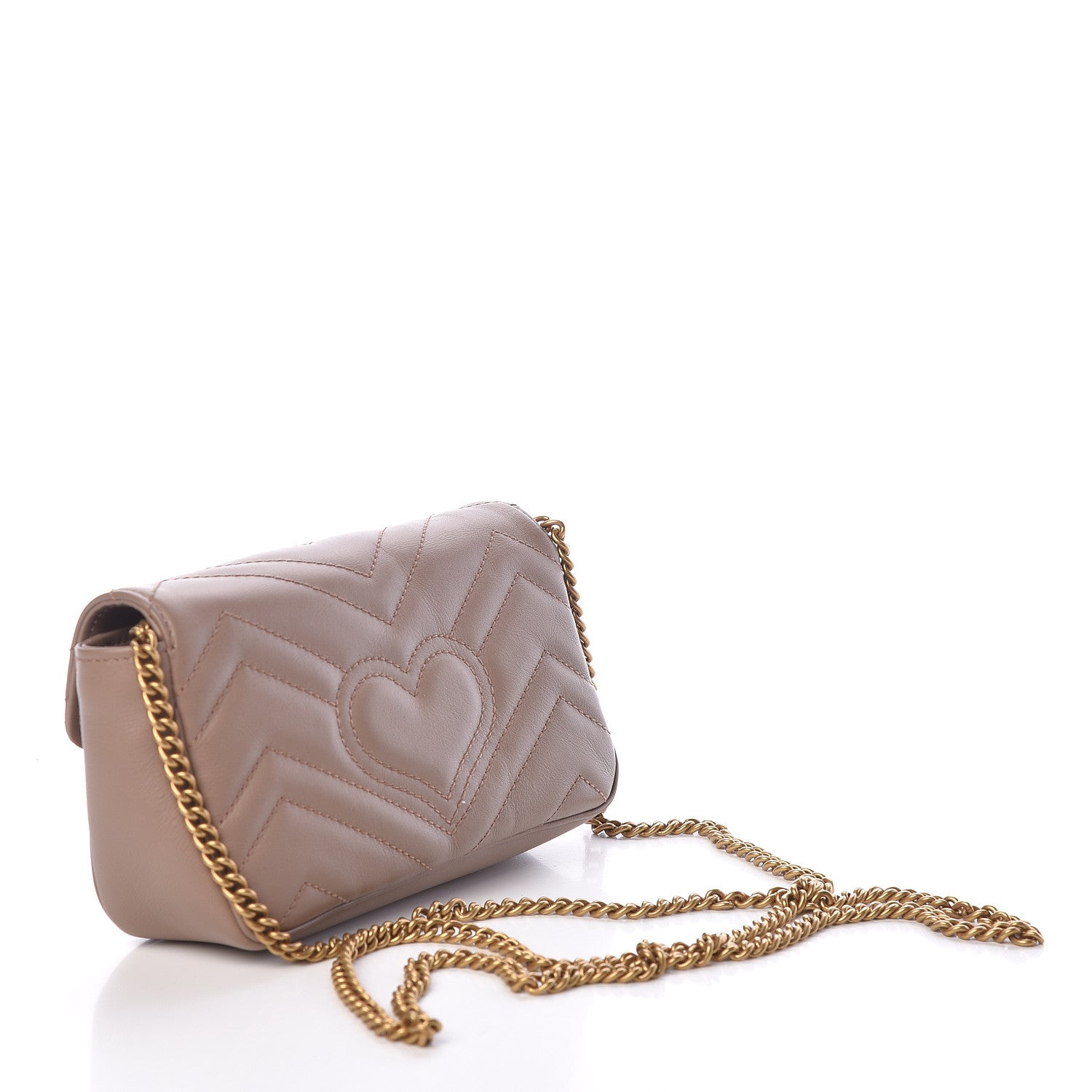 Gucci Calfskin Matelasse Super Mini GG Marmont Shoulder Bag Porcelain Rose 3 of 12