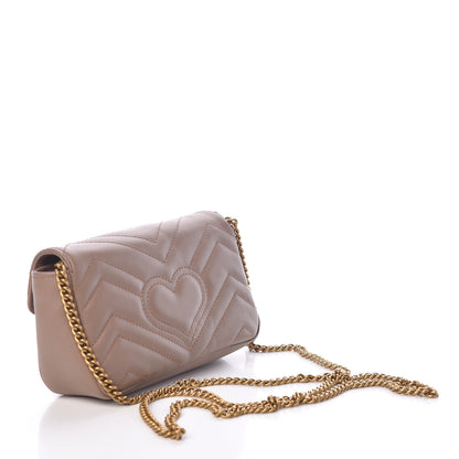 Gucci Calfskin Matelasse Super Mini GG Marmont Shoulder Bag Porcelain Rose 3 of 12