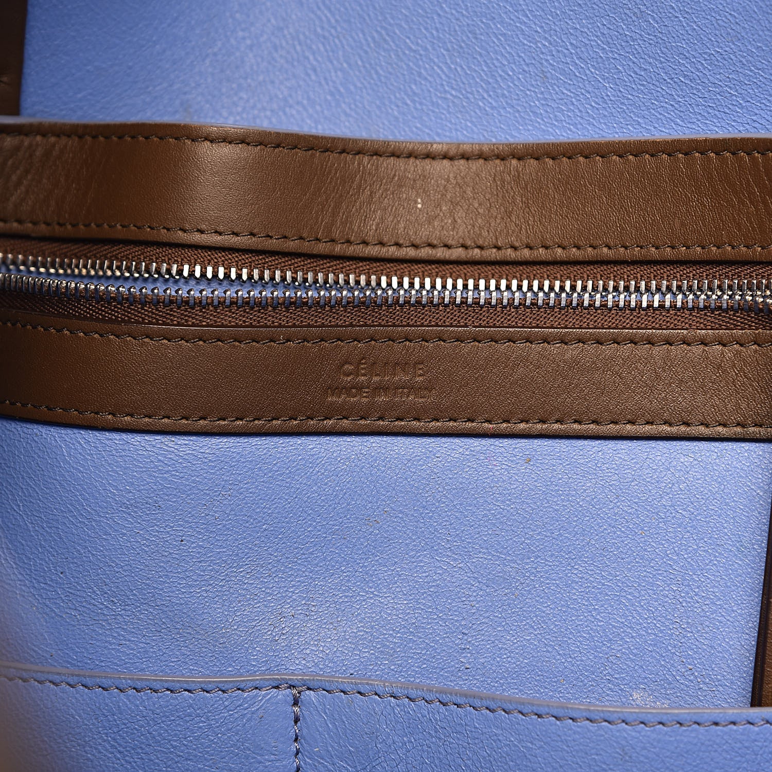 Celine Smooth Calfskin Small Tassel Cabas Phantom Brown Blue 6 of 23