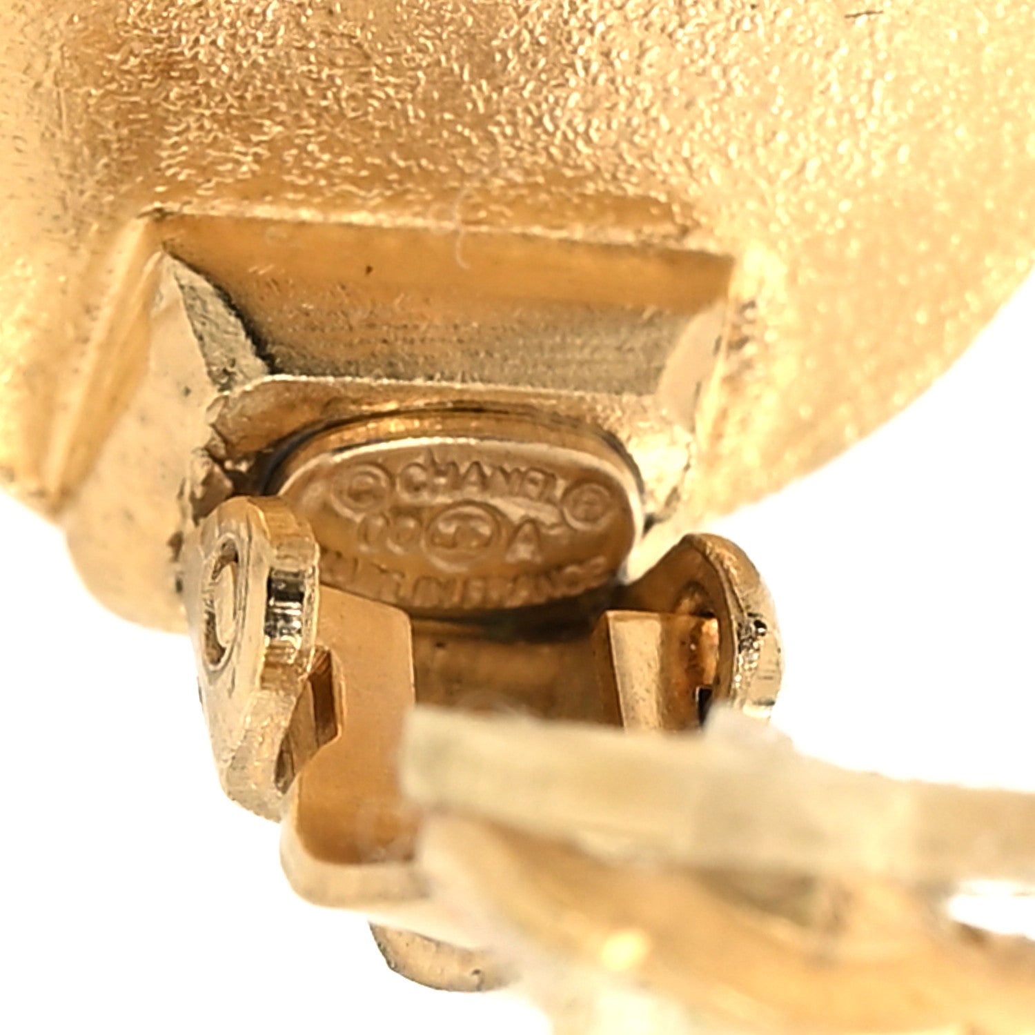 Chanel CC Clip On Earrings Black Gold 4 of 4