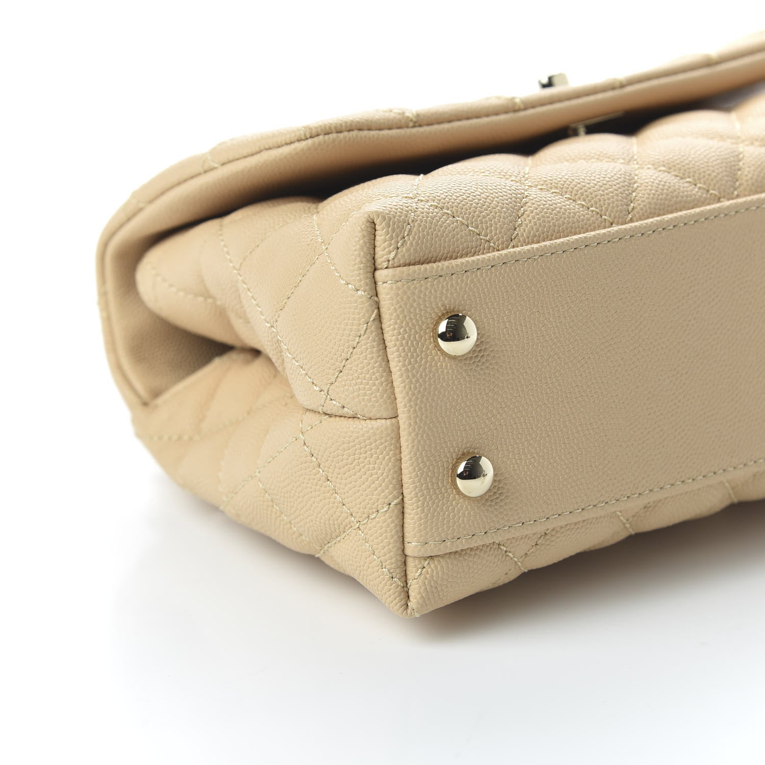Chanel Caviar Lizard Quilted Mini Coco Handle Flap Beige 6 of 11