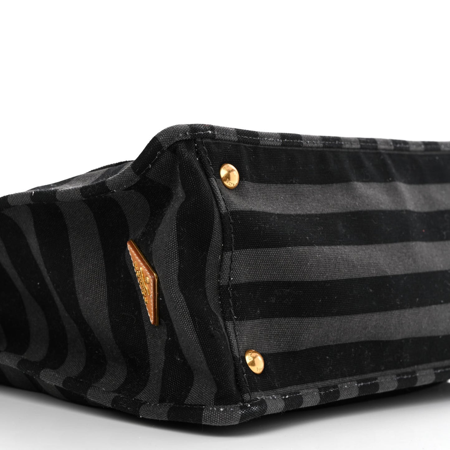 Canvas Canapa Righe Striped Top Handle Satchel Gendarme