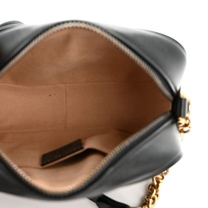 Gucci Calfskin Matelasse Mini GG Marmont Chain Shoulder Bag Black 5 of 12