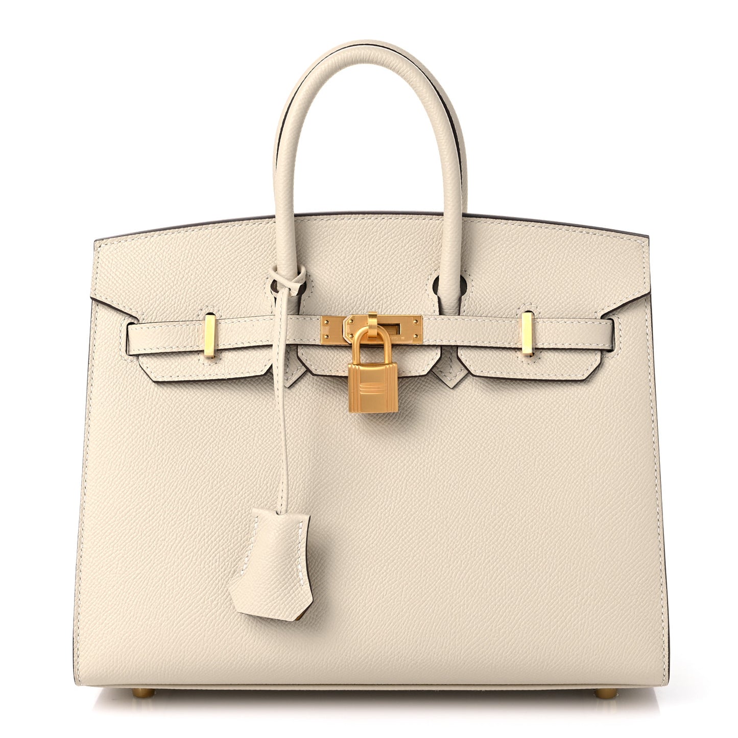 Epsom Horseshoe Birkin Sellier 25 Nata Jaune Ambre