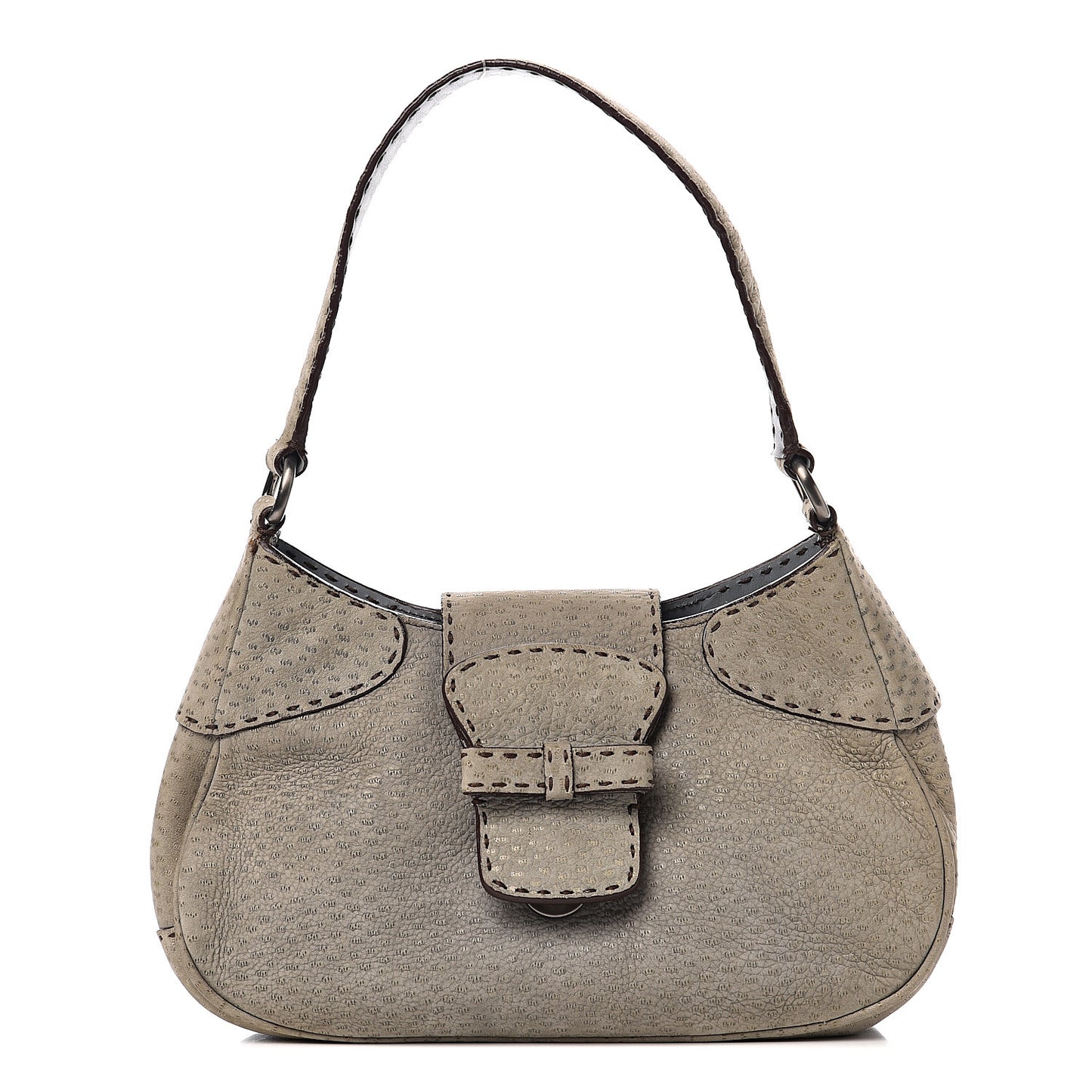 Scamosciato Stitched Suede Shoulder Bag
