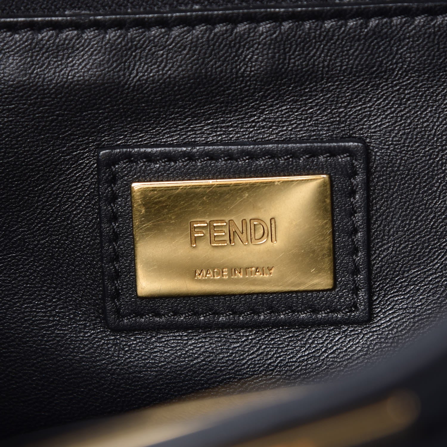 Fendi Vitello Morgan Shiny Nappa Medium Peekaboo Iconic Satchel Black 8 of 12