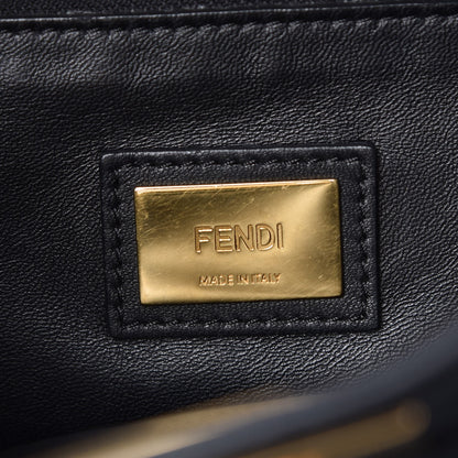 Fendi Vitello Morgan Shiny Nappa Medium Peekaboo Iconic Satchel Black 8 of 12