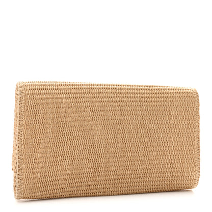Saint Laurent Raffia Monogram Large Belle De Jour Clutch Natural 3 of 12