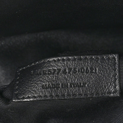Saint Laurent Lambskin Quilted Medium Loulou Puffer Monogram Chain Satchel Black 7 of 9