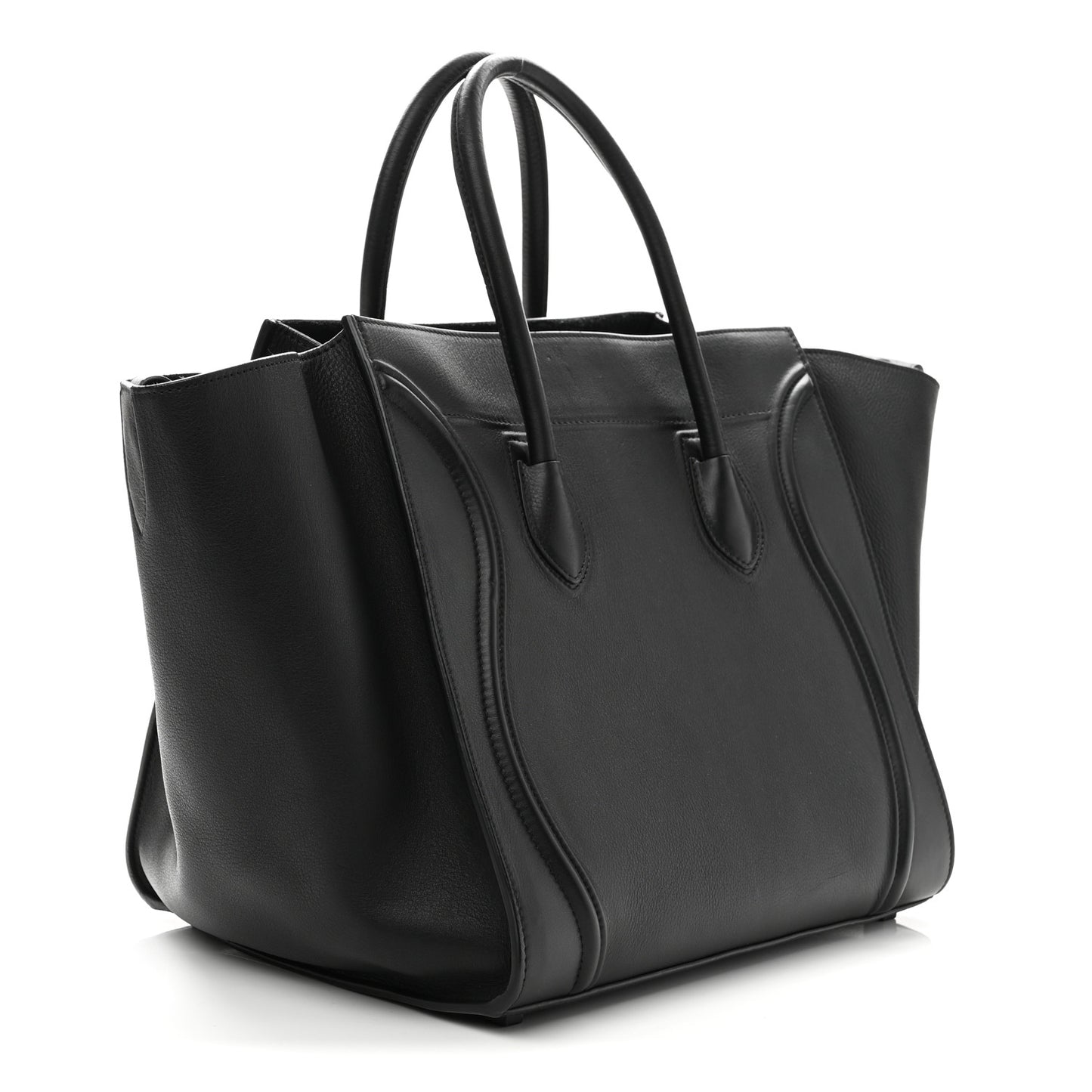Grained Calfskin Medium Phantom Luggage Black