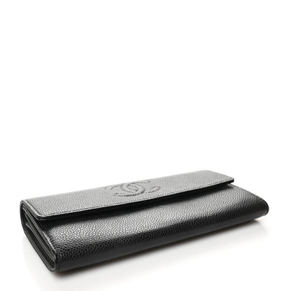 Chanel Caviar Timeless CC Large Gusset Flap Wallet Black 4 of 10