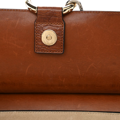Chloe Calfskin Crocodile Embossed Medium Faye Shoulder Bag Mahogany 9 of 10