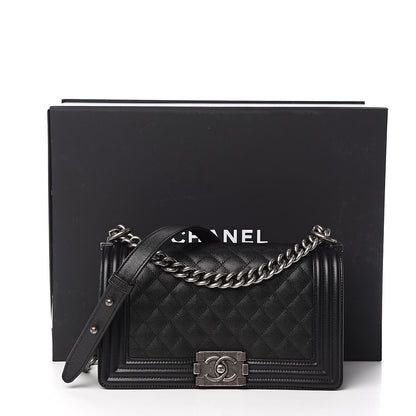 Chanel Caviar Quilted Medium Boy Flap Black 11 of 11