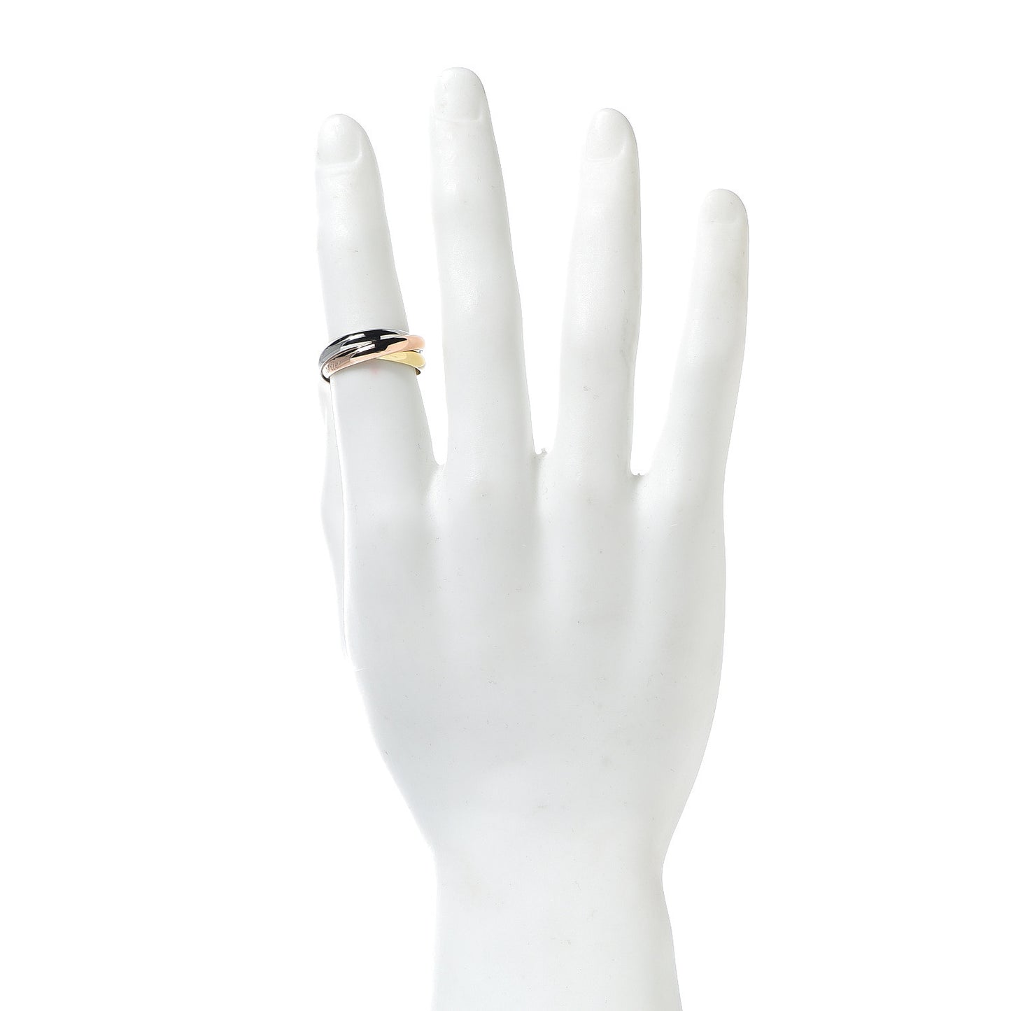 18K Pink Yellow White Gold Small Trinity Ring 59 8.75