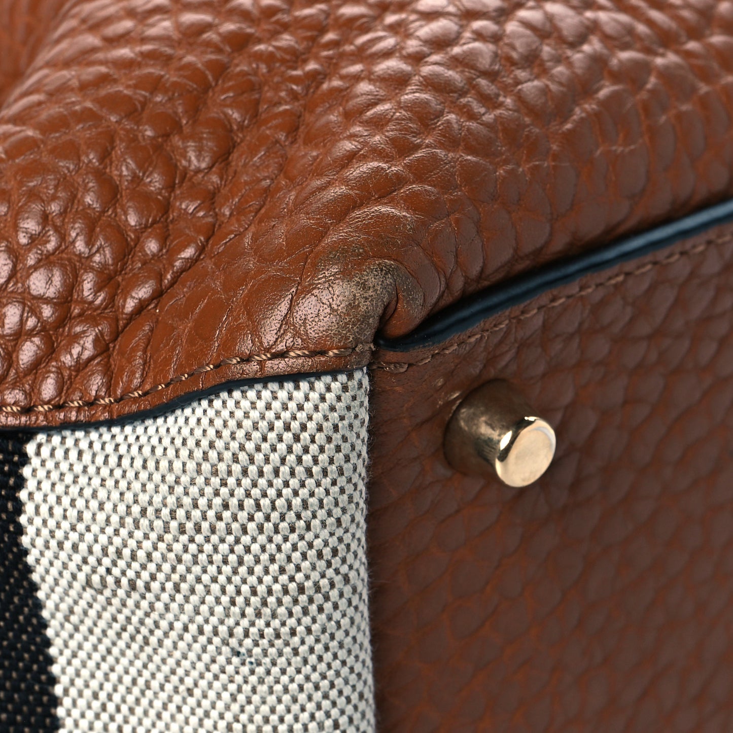 Grainy Calfskin House Check Small Maidstone Saddle Brown