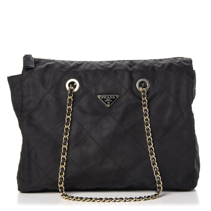 Prada Nylon Tessuto Impuntu Quilted Shoulder Bag Black 1 of 18