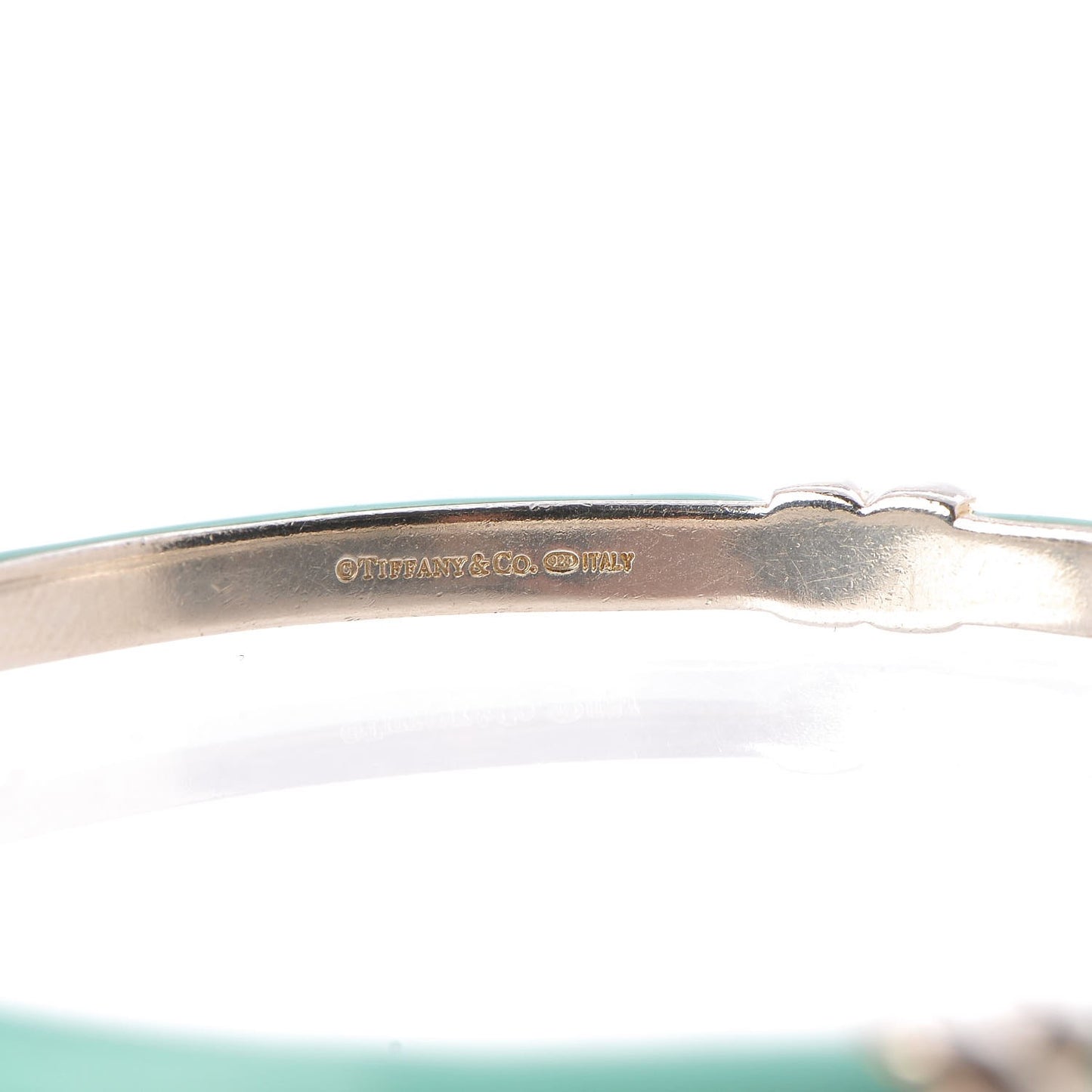 Enamel Sterling Silver Signature X Bangle Turquoise