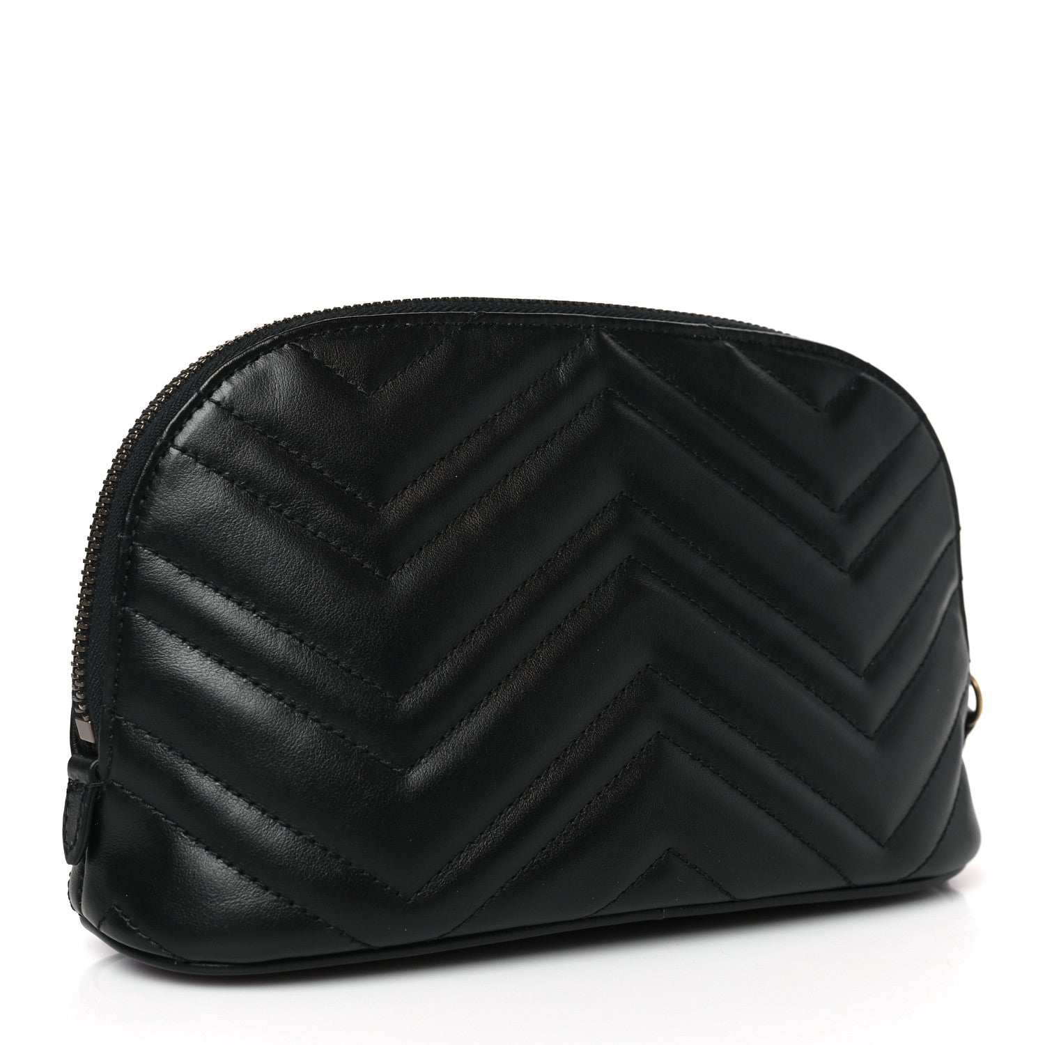 Gucci Calfskin Matelasse Large GG Marmont Pouch Cosmetic Case Black 3 of 10
